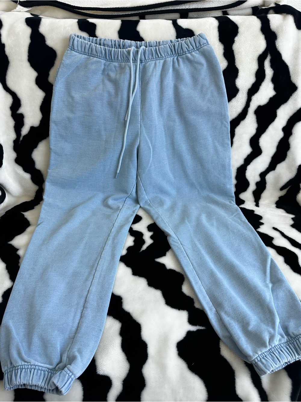 Good American  Light Blue Elastic Waist Jogger Pants